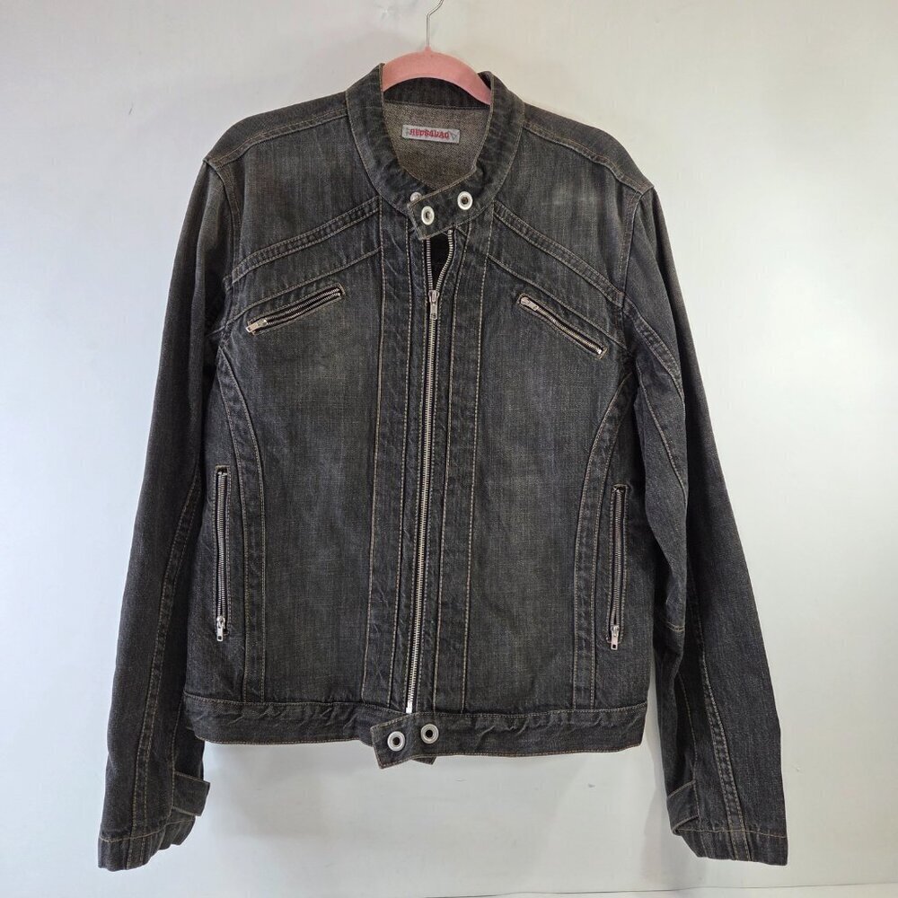 Redsquad Mens Grey Denim Jacket Size Large
